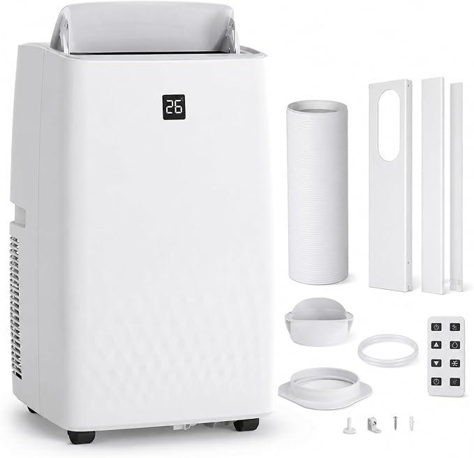 14000 BTU Portable Air Conditioners, 4-in-1 Cooling, Dehumidifier, Fan and Sleep - Quiet Operation, Remote, 24H Timer & Window Kit - Cools Rooms up to 750 Sq.Ft - Perfect for Bedroom