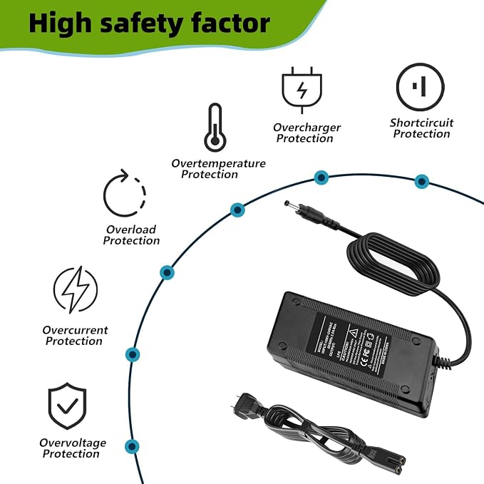 54.6V Charger for AMYET EB26 Compatible with V9-G60, G60 S8, Caroma E66 Pro, P1 P2 P3 48V 7.8Ah–15Ah Li-ion Battery Power Adapter Cord