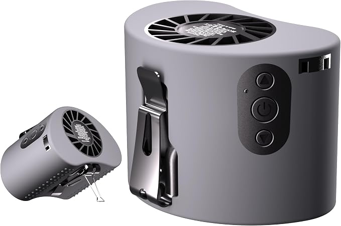 AddAcc Portable Waist Fan, 10000mAh Battery Operated, Rechargeable Clip On Belt, 10 Speed, 12000RPM Strong Airflow, Max 24H Working Time, Personal Shirt fan for Outdoor Work Jobsite Farms
