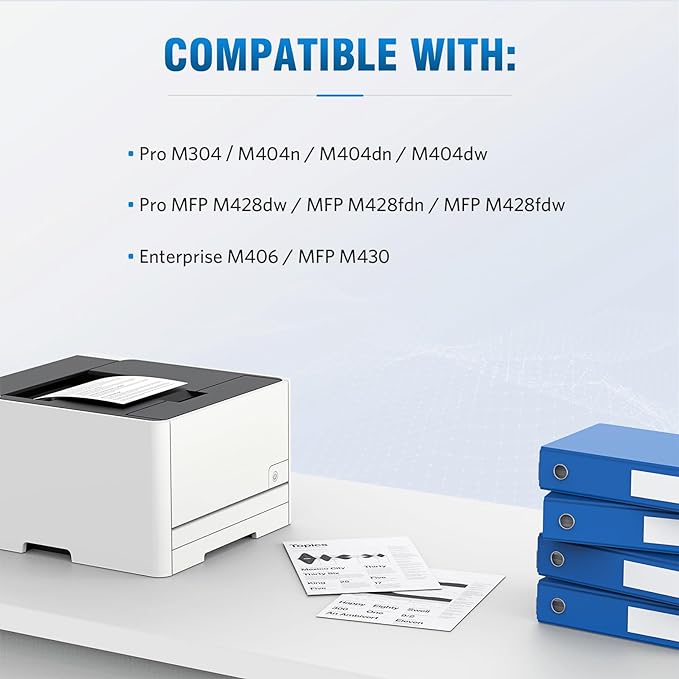 58A Toner Cartridge Black (with chip) Compatible Replacement for HP 58A CF258A 58X CF258X Work with HP Laser MFP M428fdw M428fdn M428dw Pro M404n M404dn M404dw M406dn M430f M404 M428 Printer, 2-Pack