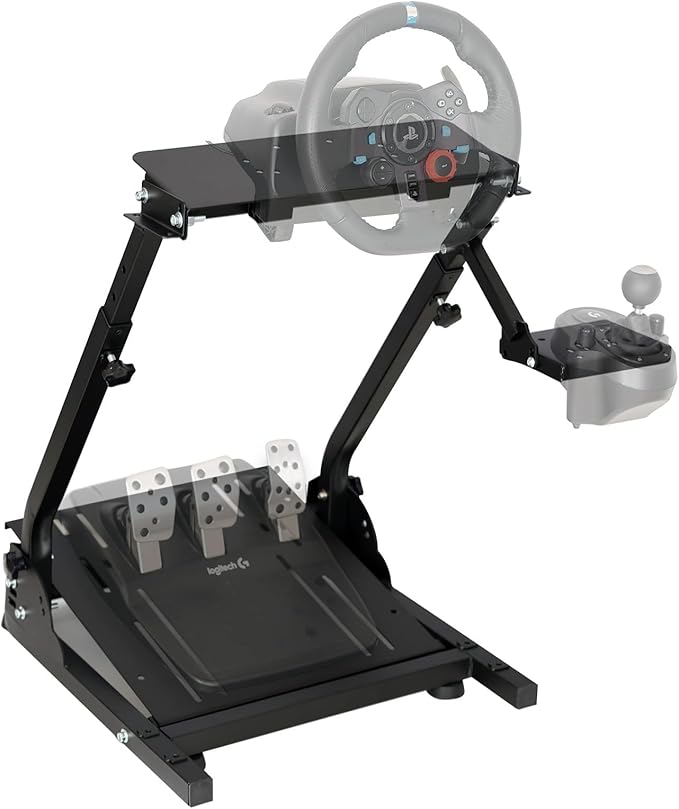 Racing Wheel Stand, Height Adjustable & Foldable Steering Wheal Stand Compatible with Logitech G25,G27,G29,G920 Gaming Cockpit