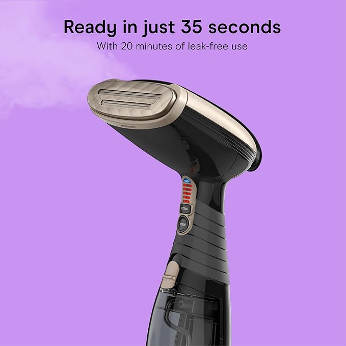 Conair Handheld Garment Steamer for Clothes, Turbo ExtremeSteam 1875W Fabric Steamer, Portable Handheld Design, Strong Penetrating Steam, Amazon Exclusive, Black
