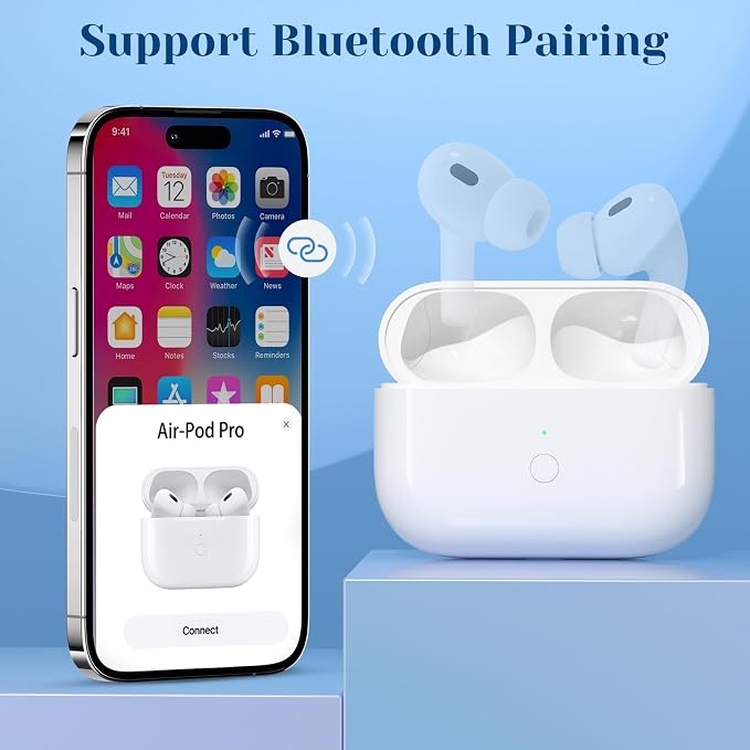 Compatible for AirPods Pro 1st 2nd Gen Wireless Charging Case, Replacement for Airpod Pro 2 Charging Case with Bluetooth Pairing Sync Button