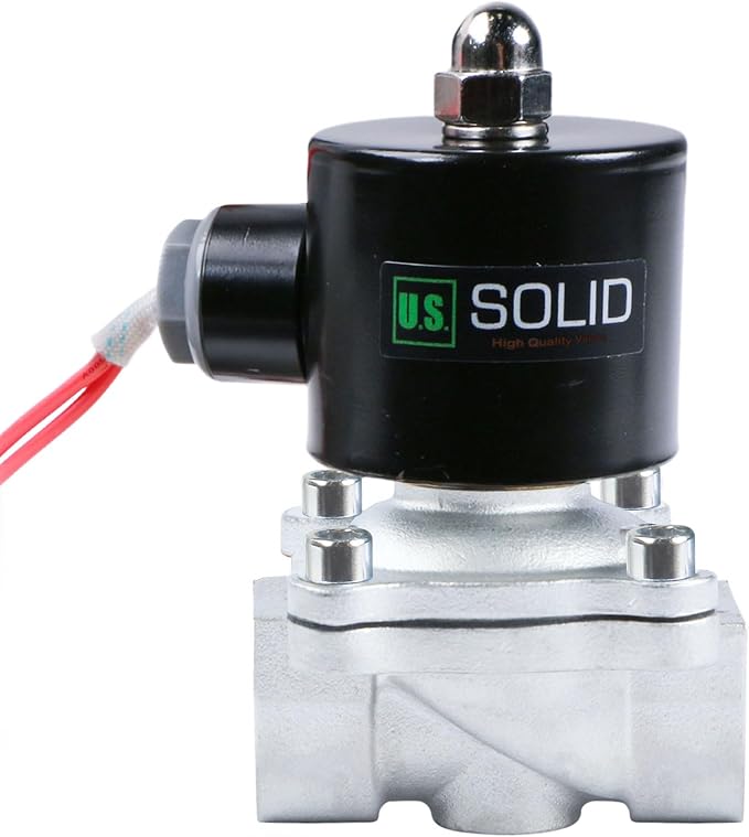 U.S. Solid Smart Solenoid Valve - 1/2 inch Wi-Fi APP-Controlled Stainless Steel Solenoid Valve, 110V AC