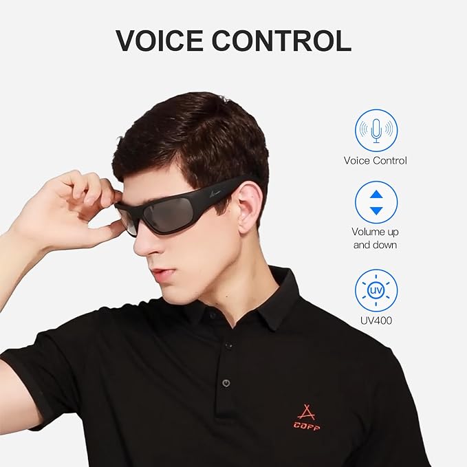 OhO sunshine Bluetooth Audio Sunglasses, Lightweight Open Ear Sport Glasses, 10H Playtime,Water Resistant with Voice Control