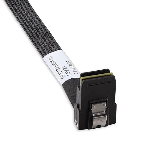 10Gtek MiniSAS SFF-8087 Fan-Out Cable Breakout to 4xSATA, 6Gbps High-Speed Cable for RAID Controllers, Servers & Storage Enclosures, 8087 Right Angle, 0.5-m(1.6ft)