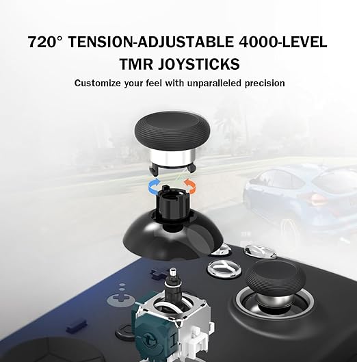 GuliKit TT MAX Bluetooth Gaming Controller for PC/Switch 2/Switch/Android/iOS, Ultra-Fast Gamepad with Adjustable TMR Joysticks, Hall & Micro Triggers, 4 Rear Paddles, Switch 1/2 Wake-Up & Multi-functional Adapter