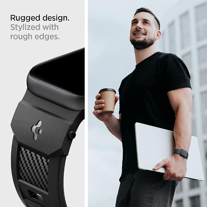 Spigen Rugged Band Designed for Apple Watch Band Compatible with Ultra 3/2/1 49mm, Series 11/10 46mm, 9/8/7 45mm, SE2/SE/6/5/4 44mm, 3/2/1 42mm