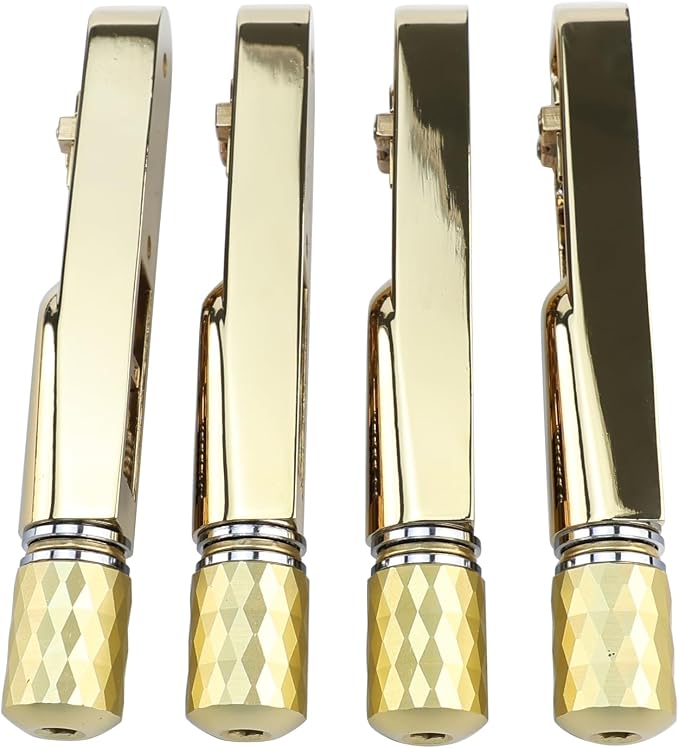 Pack of 4 Individual Single Tubular Fixed Bridge 4 String Electric Bass Bridge for Headless 4-string Bass Replacement Parts Gold