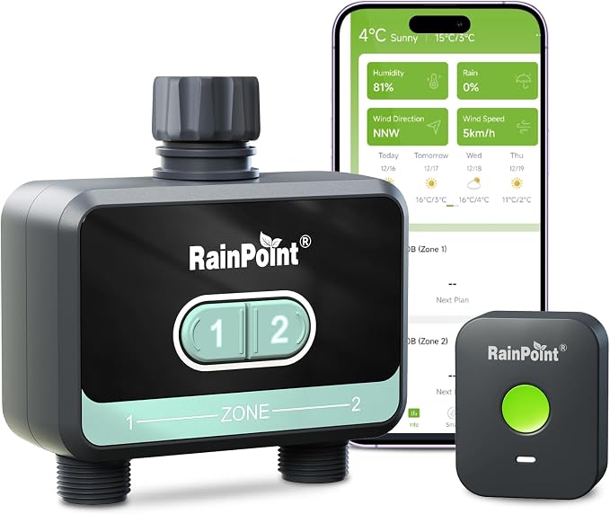 RainPoint WiFi Water Timer for Garden Hose,Blue