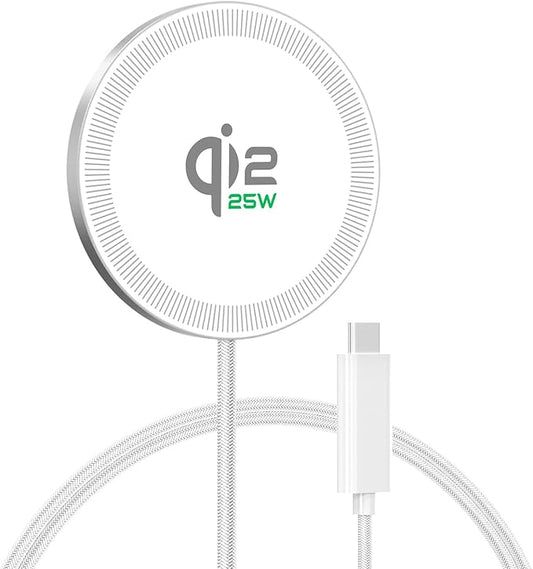 25W Magnetic Wireless Charging Pad: Qi2.2 Qi2 MagSafe Fast Charger for iPhone Air 17e 17 16 15 14 Pro Max, Samsung Galaxy S26 S25, Google Pixel 10 & AirPods, Gift Ideal for Desk Travel (White, 1Pack)