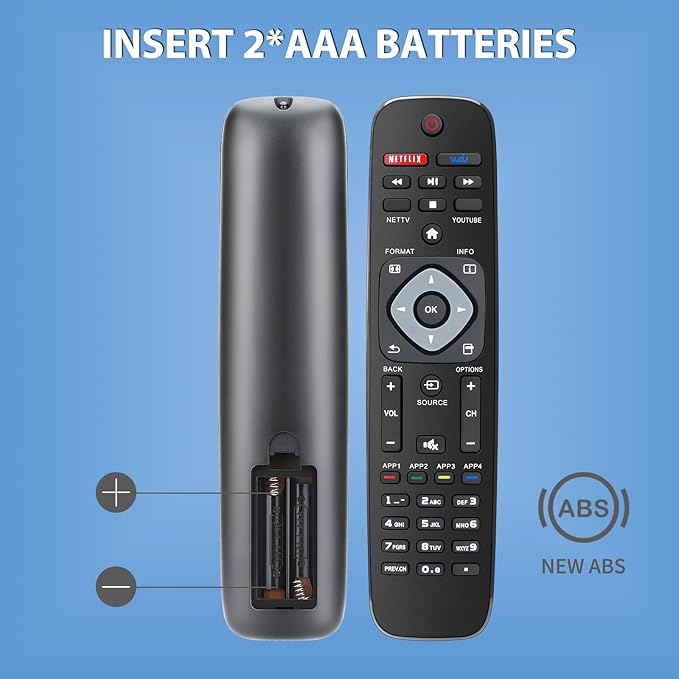 (2-Pack) for Philips TV Remote Replacement, Compatible with All Philips LED/LCD/HDTV/UHD Smart TVs (NH500UP)