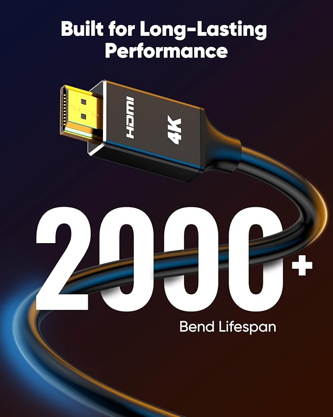 Capshi 4K Long HDMI Cable 50ft/15M, in-Wall CL3 Rated HDMI Cable 2.0 Support (HDR10 8/10bit 18Gbps HDCP2.2 ARC) High Speed HD Shielded Cord Compatible for TV, Laptop, PC, HDTV