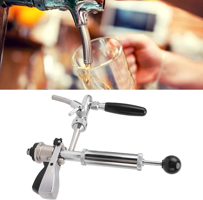 4in Stainless Steel Draft Beer Pump - Leakproof Portable Hand Pump for Homebrew Kegs Party Wedding Camping Picnic Outdoor Use