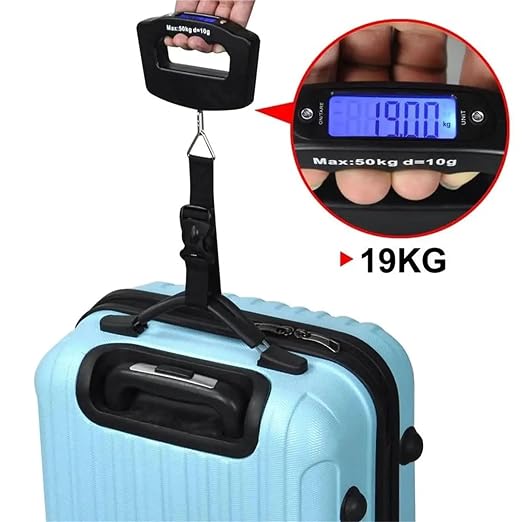 1pcs Digital Luggage Scale 50kg/110lb, Portable Handheld Scale with Backlight, Tare Function, 4 Units (g/kg/oz/lb)