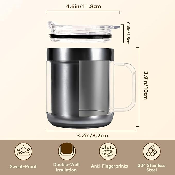 Birthday Gifts for Mom, 12oz Funny Heated Coffee Mug for Mom with BEST MOM EVER, Electric Coffee Cup with Warmer Set, Ideal Valentines Mothers Day Gifts from Husband Daughter Son(Silver MOM-12oz)