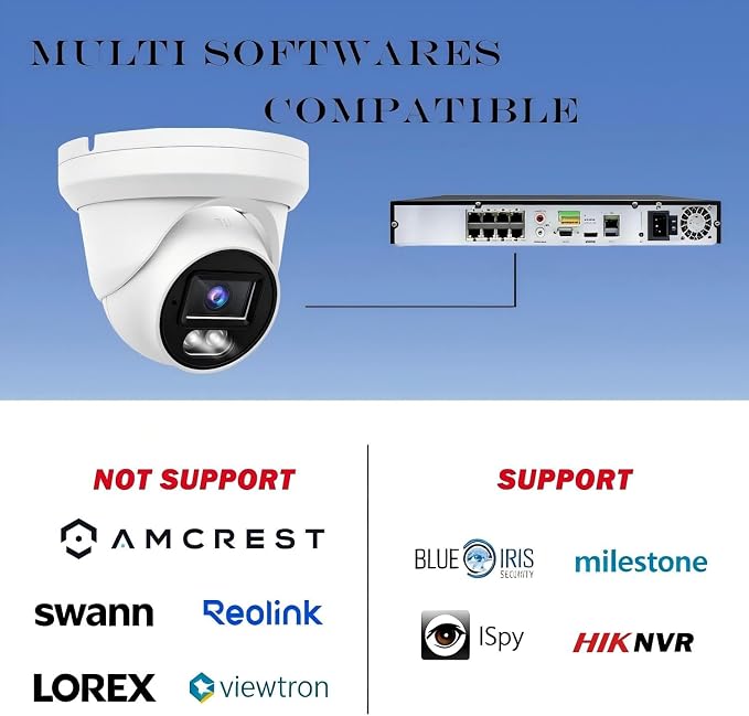 4K 8MP PoE IP Turret Camera Outdoor 24/7 Full Color Night Version 2.8mm 105° Wide Angle, H.265, IP67, Compatible with Uniview NVR, NDAA Compliant IP Security Camera