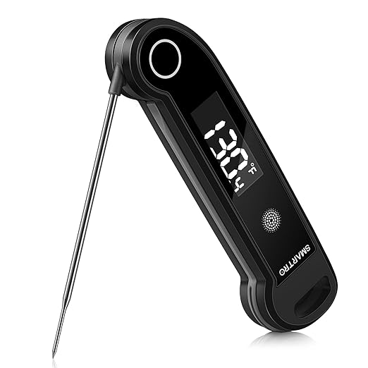 SMARTRO ST49 Instant Read Meat Thermometer Black and SC93 Weather Station Wireless Indoor Outdoor Thermometer Temperature Humidity Monitor