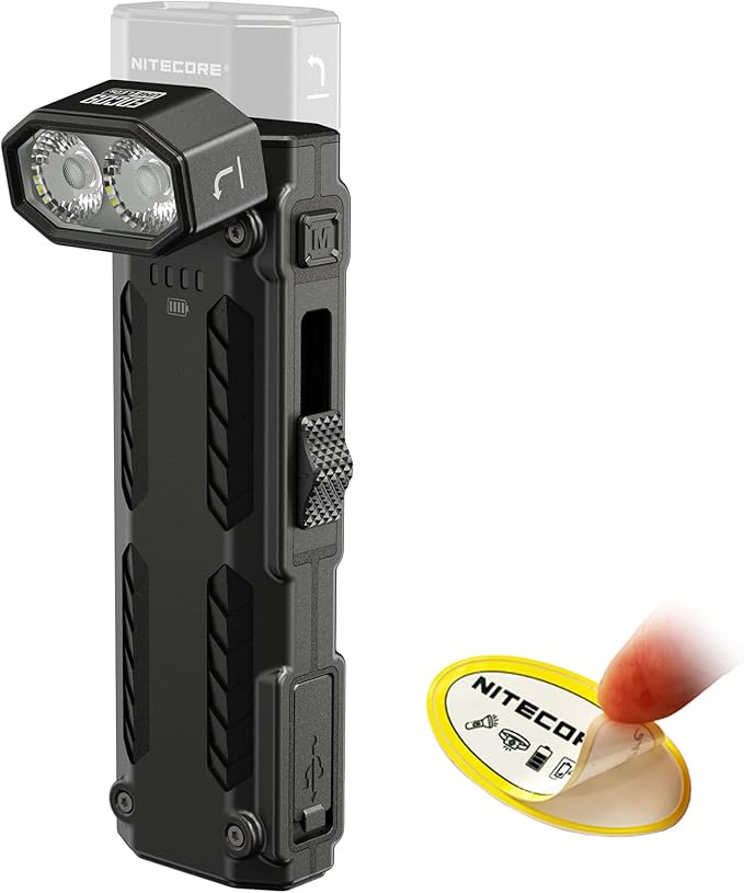 Nitecore EDC09 1600 Lumens EDC Flashlight, 102° Rotating Swivel Head 3 Color Temperatures USB-C Rechargeable Magnetic Tail Stainless Steel Body Waterproof