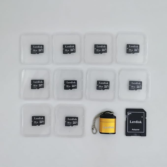 Factory Wholesale 32GB Micro SD Card 10-Pack, U3 A1 V30 Class 10, 80+MB/s Read for 4K Camera, Game Console, Drone,CCTV -with SD Adapter(10x32GB)