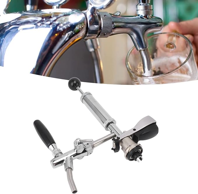 4in Stainless Steel Draft Beer Pump - Leakproof Portable Hand Pump for Homebrew Kegs Party Wedding Camping Picnic Outdoor Use