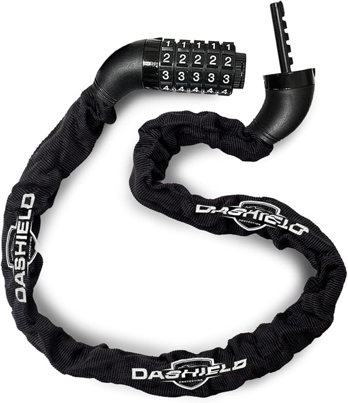 Bike Chain Lock Security 5 Digit Resettable Combination, 38.6 inches Heavy Duty Anti Theft Lock Chain for Bicycle, Motocycle, Scooter, Gate, Fence (Black, 3.2ft)