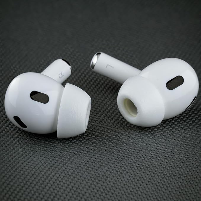 Comply TrueGrip MAX | Premium Memory Foam Replacement Earbud Tips for Apple AirPods Pro 1 & 2 | Long Lasting Comfort, Extreme Durability, Secure Fit, Superior Noise Isolation| White (Small) (1 Pair)
