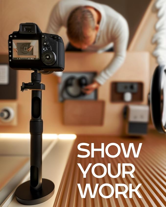 PropVue Universal Projector Mount - Adjustable Ceiling or Wall Mount for Office & Home Mini Projectors - Full Motion, Easy Installation, 360° Swivel, Extendable Length 13.8" to 21"