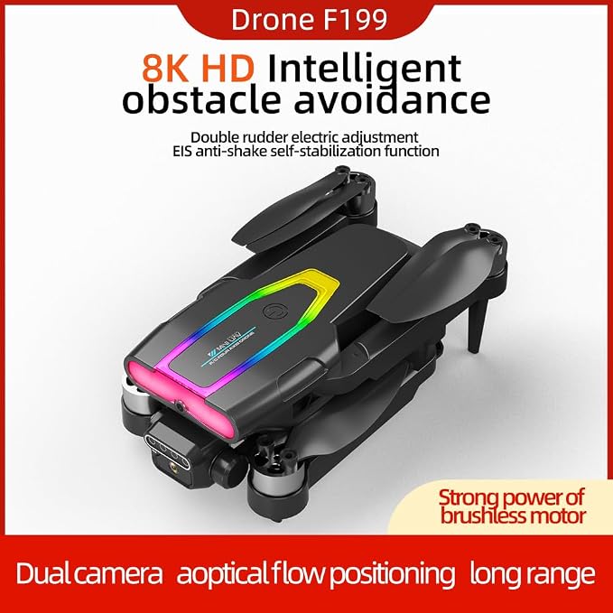 GPS Drone with 8K HD Camera & Dual-Axis Gimbal Stabilization | 25 Min Flight, Auto Takeoff/Landing, Brushless Motors | Pro Drone for Adults