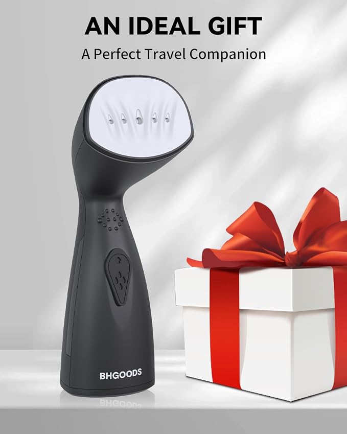 Clothes Steamer Dual Voltage Travel Steamer 110V-220V for Global Use, Travel Essentials Steamer for Clothes Handheld Steam Iron, 1190W Quick Wrinkle Removal, Leakproof, Black