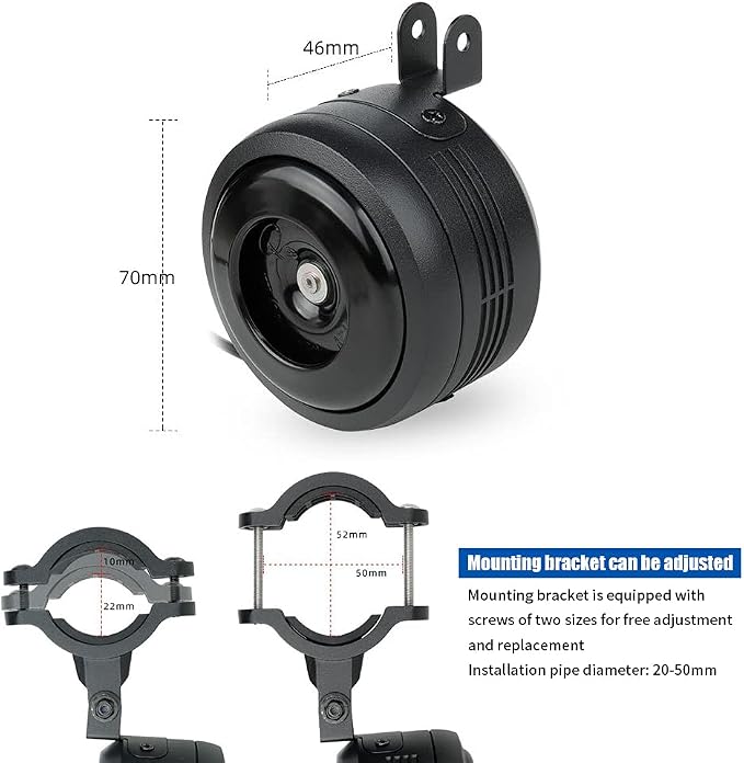 Bike Bell Alarm Horn with Remote, USB Rechargeable, Waterproof, Anti-Theft Vibration Alarm for Bikes, Scooters