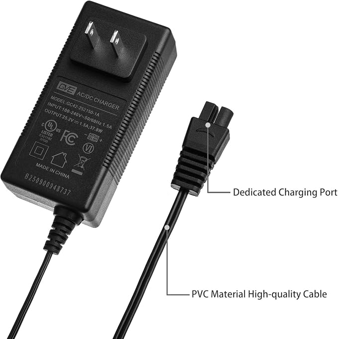 25.2V 1.5A Charger GC42-252150-1A AC Adapter for WYBOT C1 Cordless Robotic Pool Cleaner Vacuum