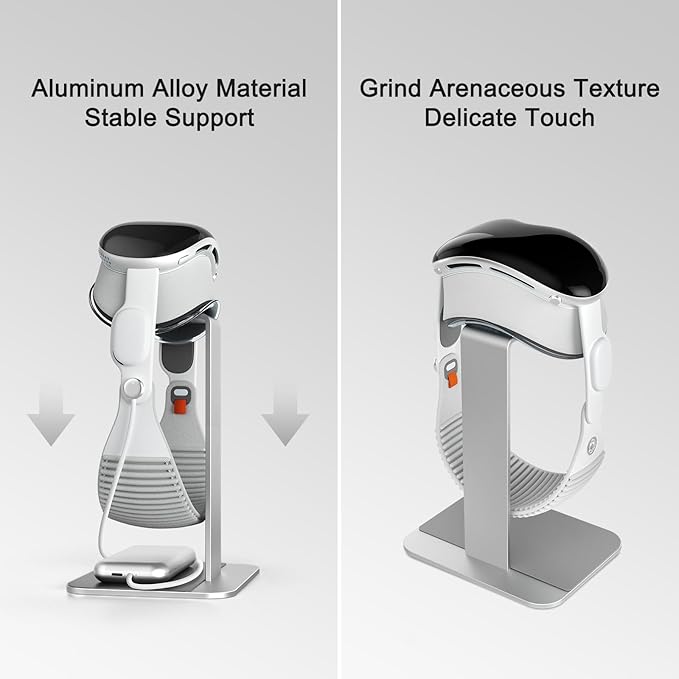 UPERGO Dock Stand for Apple Vision Pro, VR Headset Display Stand with Battery Holder