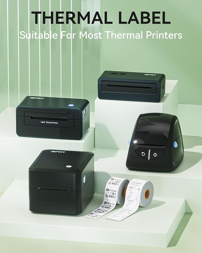 iDPRT SP320 Desktop Label Maker with 1 Roll of 300 pcs Thermal Label (1.97”×3.15”), Bluetooth Thermal Shipping Label Printer for Parcel Shipping, Small Businesses, Offices, and Home, Sticker Printer