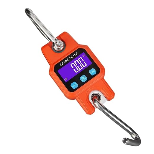 300kg Rechargeable Digital Eletronicos Scale Backlight Hanging Hook Double Accuracy Fishing Travel Weighing Scale Multiple Functions(Orange)
