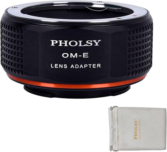 PHOLSY Lens Mount Adapter Compatible with Olympus Zuiko OM Lens to E Mount Camera Compatible with Sony a1 a9ii a7S iii/ii, a7R v/iv/iii/ii a7C a7 iv/iii/ii, a7 a6600 a6500 a6400 a6300 a6000 NEX etc.