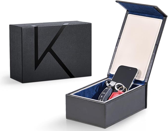 KK7 Faraday Box for Key Fobs, Signal Shielding Storage | Signal Shielding • Magnetic Closure • Modern Storage Design • Home & Office Use