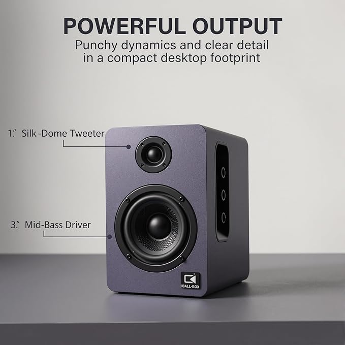 60W Desk Speakers for PC, Bluetooth 5.3 DSP, 24-Bit Optical, USB-C/AUX, Silk-Dome Tweeter, Carbon-Fiber Driver, for Laptop/Mac/Monitor (Slate Blue)