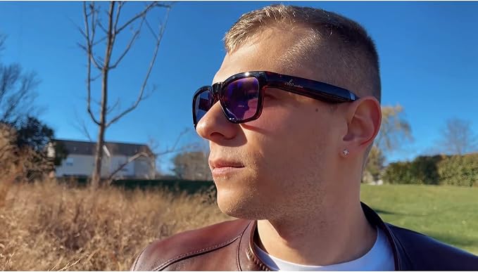 OhO sunshine Bluetooth Audio Sunglasses, Lightweight Open Ear Sport Glasses, 10H Playtime, Water Resistant with Voice Control