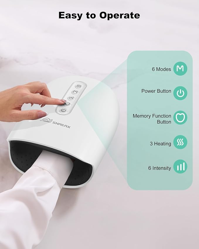 Snailax FSA Hand Massager with Heat and Compression, 2026 Upgraded HSA Eligible Heated Hand Massage Tool for Arthritis and Carpal Tunnel Relief, Palm Wrist Massager Hand Care, Fathers Day Gift for Dad