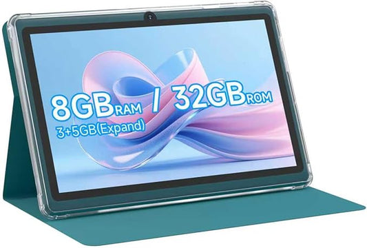 PEICHENG Android 14.0 Tablet 7", RAM 8GB(3+5Expand)+32GB ROM Tablets, Dual Camera,1024 x 600 IPS Display Screen,1TB Expand, Tablet with Case, Navy Blue