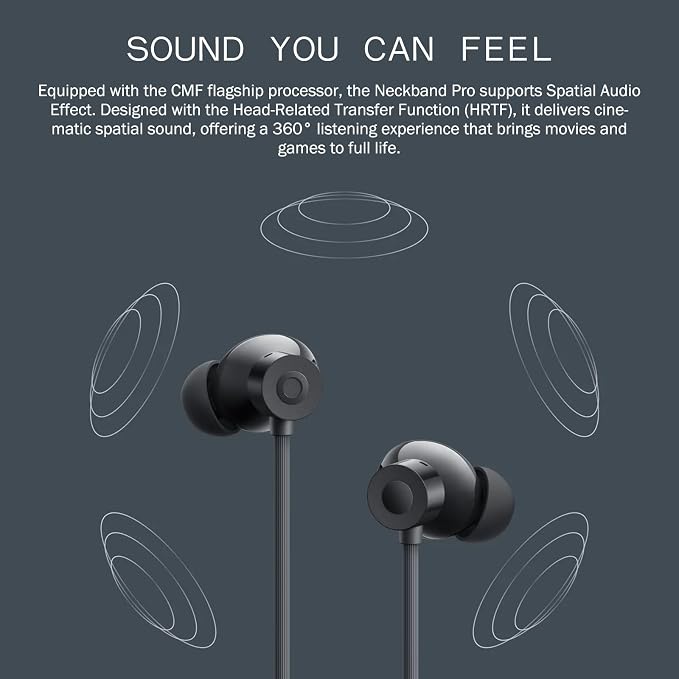 CMF BY NOTHING CMF Neckband Pro Bluetooth Headphones,50dB Hybrid Active Noise Cancelling Earbuds with 5 HD Mics,IP55 BT5.3 37Hours Long Play time Dual Device Connection Neckband Headphones-Light Grey