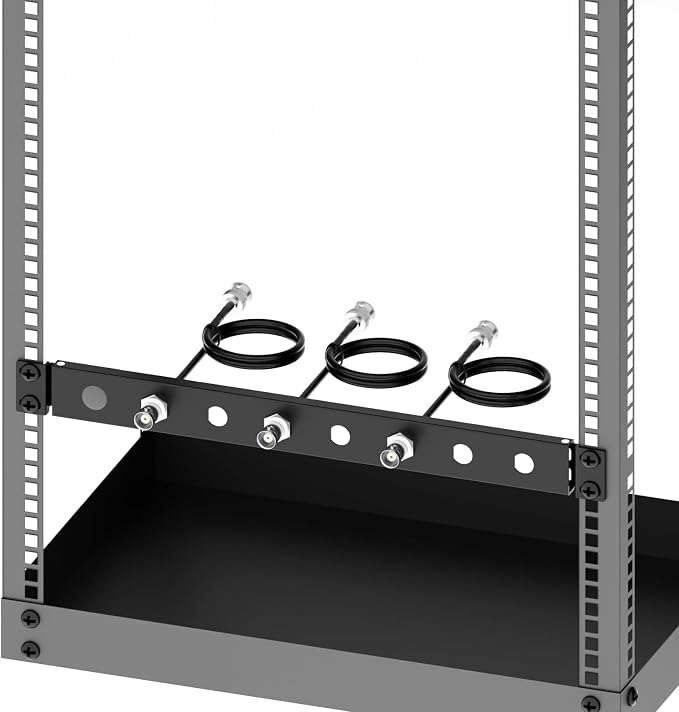 BNC Antenna Kit，19inch Antenna Re-Location Rack Mount Kit，Four BNC Connecting Cables 2FT，Compatible with Full-Rack Wireless Systems