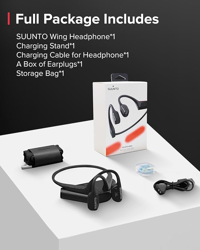 SUUNTO WING - Open ear, bone conduction headphones. Made for sports, waterproof, safety lights, bluetooth