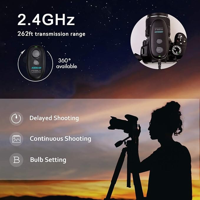 Camera Wireless Shutter Release Remote Control for Canon EOS R5 C, R3, R6, 5D, For Fujifilm GFX 50S II, for Olympus E-M1 Mark III, E-M5 III;Replaces Canon TC-80N3, RS-60E3, Fuji RR-100, Olympus RM-CB2