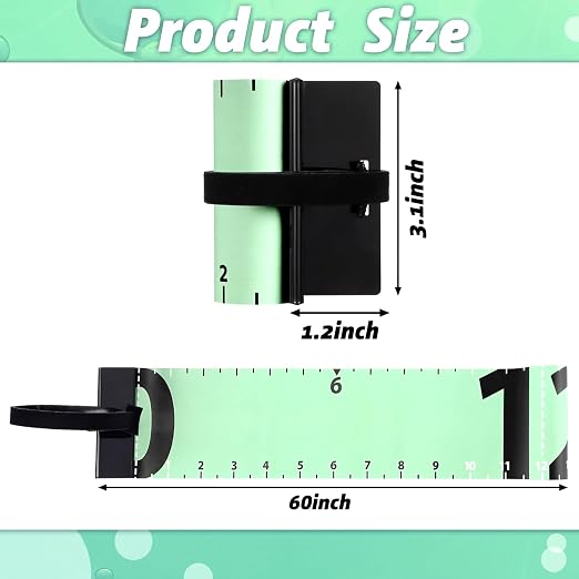 Soulchen 2 Pcs 60 Inch Fishing Ruler Fishing Measuring Tape with Bump Board Waterproof Portable Roll up Fish Measuring Board Device Tool for Crappie Tuna Shark Swordfish
