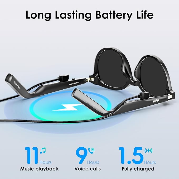GetD 2026 New AI Glasses for Men & Women, Smart Sunglasses Powered by ChatGPT with 145-Language Translation, Bluetooth Sunglasses, 11H Music/9H Call, UV400 Polarized Lenses for Travel & Daily Use