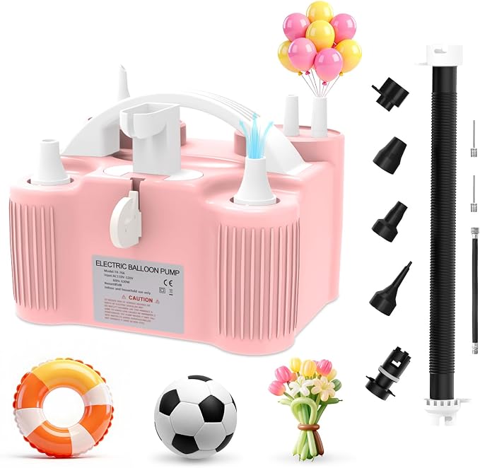 4-in-1 Balloon Pump Electric Balloon Pump Inflador De Globos Electrica Sports Balls Pump for All Balloons Latex Foil 260q Mylar Balloon, Air Cushion Pool Float Yoga Ball Inflator Balloon Machine