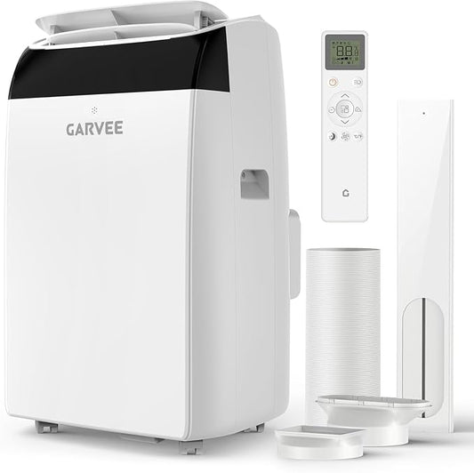 Garvee 14,000 BTU Portable Air Conditioner, 3-in-1 Portable AC Unit with Cool, Dehumidifier & Fan Modes, Covers Rooms up to 750 sq.ft, Sleep Mode, Remote Control, Timer & Full Window Kit