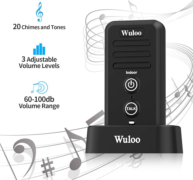 Expandable for Wuloo Wireless Intercom Doorbell System, an Additional Indoor Unit for Expanding Wuloo Intercom Doorbell System(Only Indoor Unit, CAN NOT Work Without Outdoor Unit)
